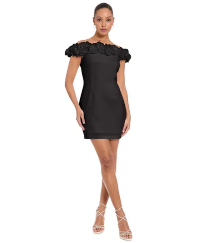 Ivy + Blu Women's Off-the-shoulder Stretch Sheath Dress In Black