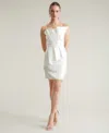 Ivy + Blu Women's Pleated Bustier Peplum Mini Dress In Ivory