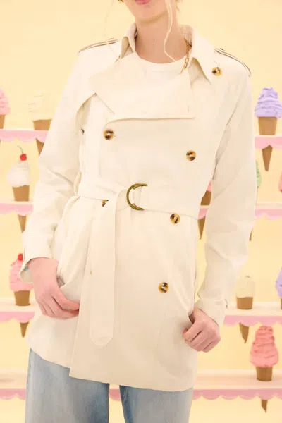 Ivy City Co Linden Trench Coat In Blue Bouquet In Neutral