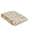 Ivy Collection Hitit Thread Fringe Linen Beach Towel In Beige