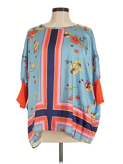 Pre-owned Ivy Jane 3/4 Sleeve Blouse In Blue