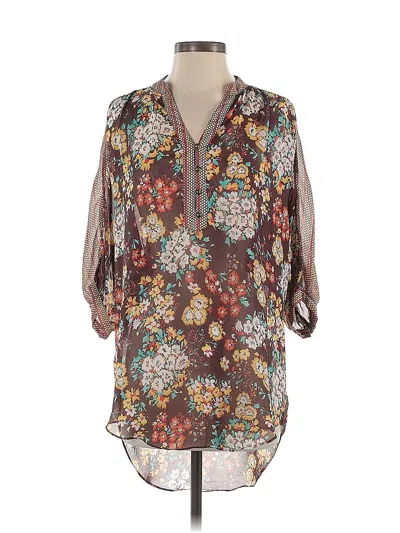 Pre-owned Ivy Jane 3/4 Sleeve Blouse In Brown
