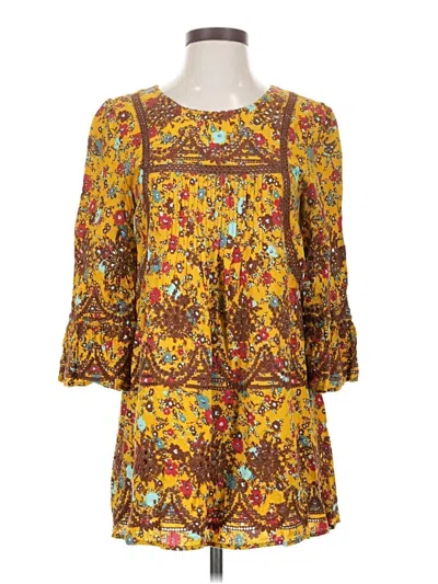 Pre-owned Ivy Jane 3/4 Sleeve Blouse In Yellow