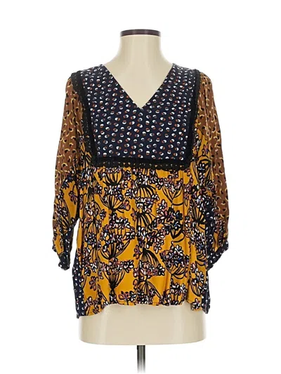Pre-owned Ivy Jane 3/4 Sleeve Blouse In Yellow
