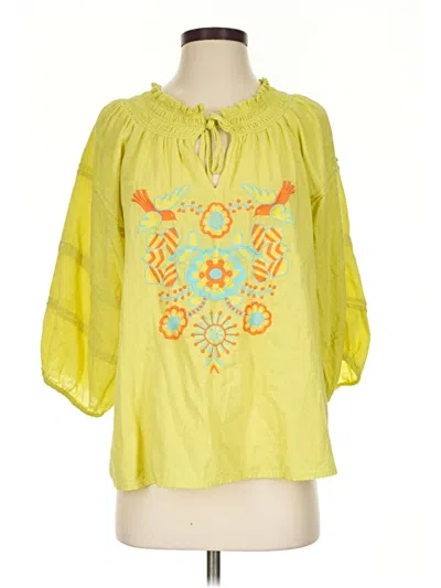 Pre-owned Ivy Jane 3/4 Sleeve Blouse In Yellow
