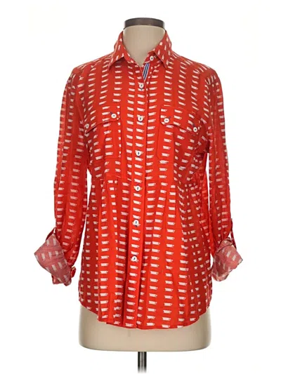Pre-owned Ivy Jane 3/4 Sleeve Button Down Shirt In Red