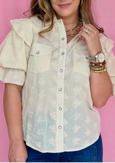 Ivy Jane Annie Top In Ivory In Multi
