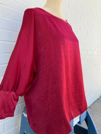 Ivy Jane Aunt Wanda Satin Top In Maroon