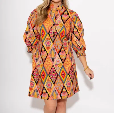 Ivy Jane Back Tie Dress In Orange