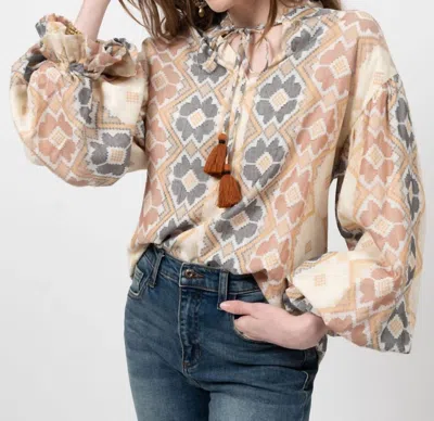 Ivy Jane Balloon Sleeve Top In Neutral In Beige