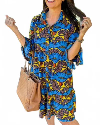 Ivy Jane Bell Fleur Dress In Blue Mix