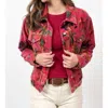 Ivy Jane Bird Print Velveteen Jacket In Magenta In Pink