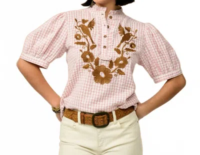Ivy Jane Blanca Autumn Bloom Top In Pink Check