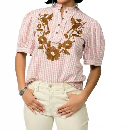 Ivy Jane Blanca Top In Pink Check