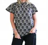 Ivy Jane Block And Flutter Top In Black In Gray