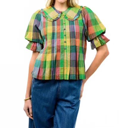 Ivy Jane Blocks Of Plaid Top In Multi