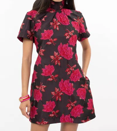 Ivy Jane Bow Back Dress In Black Multi
