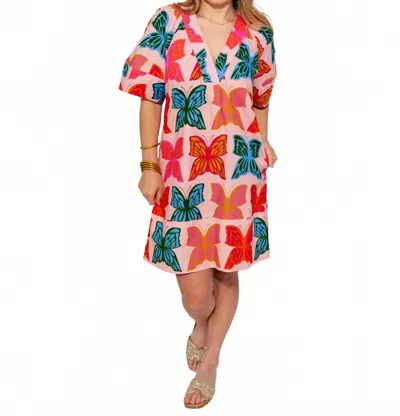 Ivy Jane Butterflies Shift Dress In Red Multi