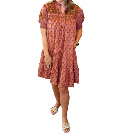 Ivy Jane Camilla Mini Dress In Red In Brown