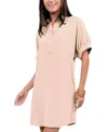 Ivy Jane Camp Shirt Dress In Sand In Pink