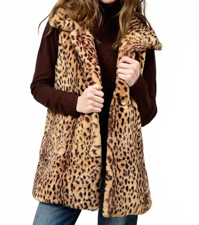Ivy Jane Cat'n Around Fur Vest In Camel In Brown