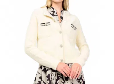Ivy Jane Chanel Knit Cardigan In Ivory In Neutral