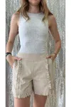 Ivy Jane Check The Ruffles Shorts In Cream