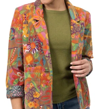 IVY JANE CORDUROY PRINT BLAZER IN MULTI