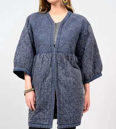 Ivy Jane Courtney Embroidered Top In Indigo In Multi