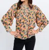 Ivy Jane Crazy Blooms Top In Orange In Multi