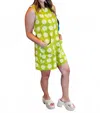 Ivy Jane Daisy Buttoned On Back Romper In Chartreuse In Multi