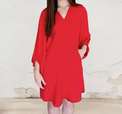 Ivy Jane Deep V-neck Dress In Red