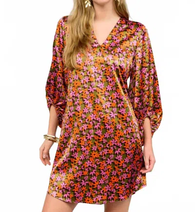 Ivy Jane Deep V-neck Dress In Olive In Multi