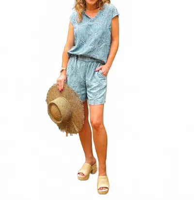 Ivy Jane Denim Palm Short In Blue