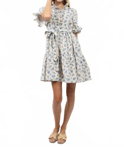 Ivy Jane Ditsy Gauze Mini Dress In Blue In Multi