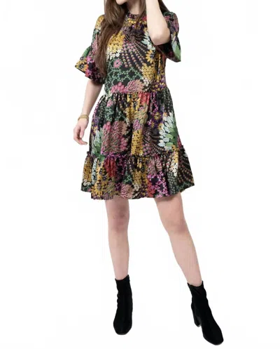 Ivy Jane Dolman Tiered Dress In Black Multi