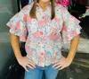 Ivy Jane Double Flounce Sleeve Top In Pink In Pink