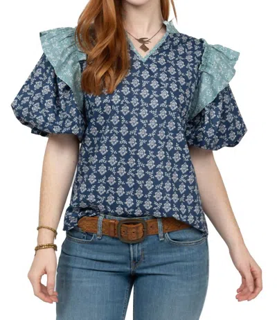 Ivy Jane Double Sleeve Top In Blue