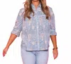 Ivy Jane Embroidered Top In Blue Floral In Blue