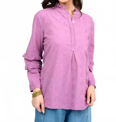 Ivy Jane Eyelet Popover Shirt In Grape In Pink