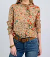 Ivy Jane Eyelet Snap Shirt In Tan