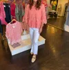 Ivy Jane Eyelet Tiered Top In Salmon In Pink
