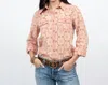 Ivy Jane Eyelet Washed Snap Shirt In Coral In Pink