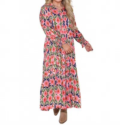 Ivy Jane Fall Florals Midi Dress In Multi In Orange