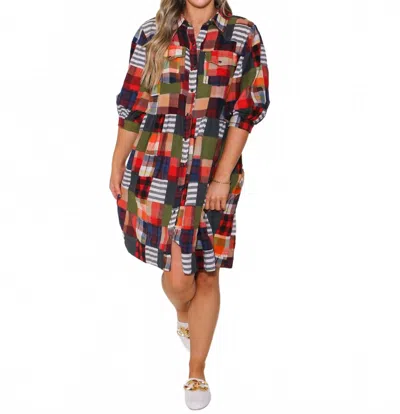 Ivy Jane Fall To Pieces Dress In Red In Multi