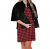 Ivy Jane Faux Capelet Jacket In Black In Black
