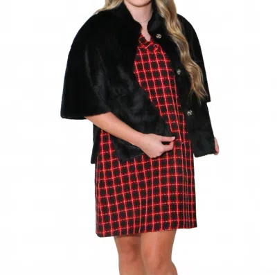Ivy Jane Faux Capelet Jacket In Black