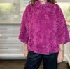Ivy Jane Feather Faux Fur Popover Top In Claret In Yellow