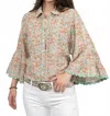 Ivy Jane Floral Corduroy Snap Shirt In Ivory In Multi