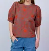 Ivy Jane Floral Vines Knit Top In Brun In Multi